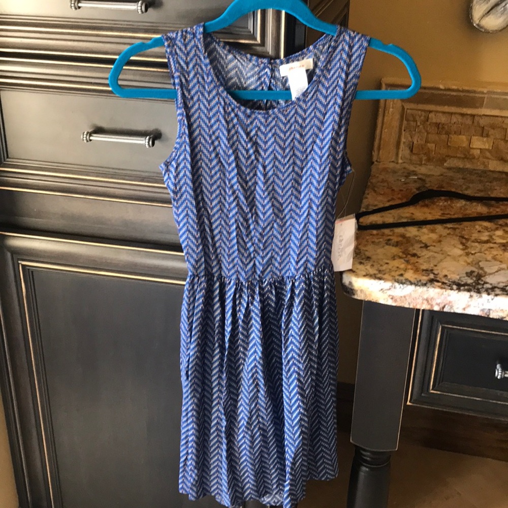 Chelsea blue pattern cut out back dress 13/14